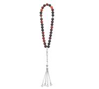 Lurrose Chapelet Islamique Délicat en Agate Noire 33 Perles, Design Spécial et Alliage Résistant, Prière Mariages Islamiques