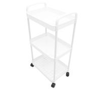 Lurrose Chariot de Rangement à roulettes Multi-Usage Niveaux Blanc Étagère Mobile pour Cuisine Salle de Bain et Bureau Organisateur Pratique et Stable