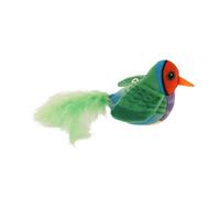 Lurrose Chat Oiseau Volant Simulé à Chants Naturels Baguette Télescopique Légère Couleurs Brillantes Multicolores Stimulation Instinct de Chasse Interactif pour Chats D’Intérieur