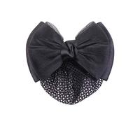 Lurrose Cheveux Bun Couverture Net Snood Barrette Résille Dentelle Bowknot Cheveux Clip pour Les Femmes (Noir)