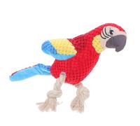 Lurrose Chien Qui Couine en Peluche Perroquet Rouge, Interactif Stimulant Les Instincts de Chasse, Doux et Résistant pour Activités Intérieures et Extérieures