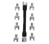 Lurrose ynamométrique Outil Portable pour Rayons de Moto Tout-terrain en Acier au Carbone Anti-corrosif Adaptateurs Assortis pour Réparation de Jantes