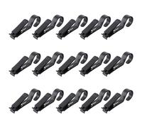 Lurrose Clips Multifonctions Noir Lot de 15 en ABS Crochets Antidérapants et Résistants pour suspendre Tissus, Serviettes ou Échantillons
