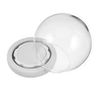 Lurrose Cloche en Verre Ronde Ø10 CM avec Base EVA Blanche Antidérapante Protection Anti-Chute pour Fleurs Stabilisées Décoration Noël Flocon de Neige Vitrine Créative pour Globe en