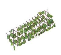 Lurrose Clôture Décorative Télescopique 40 Cm en Feuilles de Lierre Artificiel Vert, Haie Végétale Synthétique pour Jardin et Balcon, Occultation Extérieure et Décoration Murale