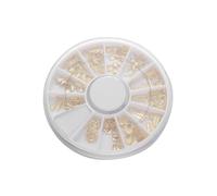 Lurrose Clous Décoratifs Accessoire Nail Art pour Ongles en Métal Doré 12 Compartiments pour Faux Ongles Décoration Maison et Coque de Téléphone