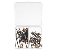 Lurrose Clous Muraux Noirs à Tête en Cuivre 50 Pcs Boîte de Rangement, Kit de Fixation pour Cadre Photo Mural, Clous pour Accrocher Tableaux et Œuvres D’art, Adaptés Plâtre et Maçonnerie