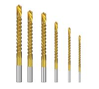 Lurrose Coffret 6 Forets Dentelés en Acier Rapide Hss pour Métal et Bois, Haute Dureté et Résistance, Outils de Menuisier Multifonctions pour Bricolage