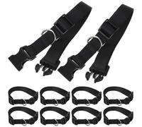 Lurrose Collier Ajustable pour Chèvre en Polyester Uni Noir, Taille L 2,5 X 40-55 Cm, Lot de 10 Colliers pour Moutons et Bétail, Accessoires D’élevage Pratiques et Sécurisés