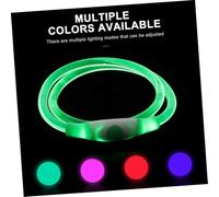 Lurrose Collier Lumineux LED Ajustable pour Chien et Chiot Collerette Verte Fluorescente Sécurité Anti-Collision pour Promenades Nocturnes