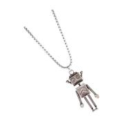 Lurrose Collier Pendentif Robot Vintage en Alliage Solide pour Décoration de Cou, Ornement Chic et Exquis, pour Dîners Festifs et Fêtes, 1pc Antenne Robot