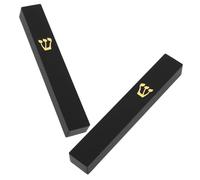 Lurrose Colonnes Mezouza Juive Lot de 2 en Résine Noire Parchemin pour Décoration de Mezouza de Prière sur Porte d'Entrée Montage Facile sans Compétence