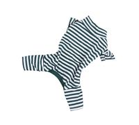 Lurrose Combinaison Rayée pour Chien Sauteur pour Chien en Coton Vert Facile à Enfiler Confortable pour Chiot Hiver Activités Extérieures et Occasions Spéciales