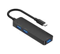 Lurrose Concentrateur USB Type- USB de Données Adaptateur de Station d'accueil Lecteur de Cartes Compatible Voyage et Bureau Matériau Solide Couleur Noire