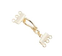 Lurrose Connecteurs Séparables Superposés en Cuivre Plaqué Or Fermoirs à 3 Brins Accessoire pour Création de Bijoux DIY pour Colliers et Bracelets