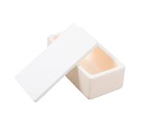 Lurrose Corundum Alumina Crucible With Lid For Laboratory Use Acid Resistant Metal Melting And Jewelry Casting Boat Efficient Heat Distribution Beige Rectangular