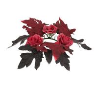 Lurrose Couronne de Bougies Décorative en Tissu pour Centres de Table Halloween, Décoration Multifonctionnelle Réaliste et Résistante la Décoloration, pour Centre de Table de Fête
