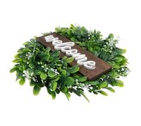 Lurrose Couronne de Fleurs Artificielles Eucalyptus Verte Suspendue, Décoration Murale Intérieure et Extérieure, Guirlande Festive pour Porte et Fenêtre, Couronne de Bienvenue pour Fêtes