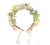 Lurrose Couronne de Fleurs Élégante pour Mariée Bandeau en Tissu Doux, Accessoires de Cheveux Floraux pour Mariages et Danse, Guirlande de Cheveux pour Fille