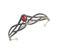 Lurrose Couronne de Mariée en Alliage de Zinc Strass Rouge, Accessoire de Mariage Délicat et Confortable pour Soirées et Danses