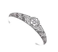Lurrose Couronne de Mariée en Alliage Strass Argenté, Petite Taille Légère, Serrage-tête Chic Décoratif pour Mariage, Accessoire Cheveux Élégant pour Femme, Bandeau de Mariage Délicat