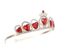 Lurrose Couronne de Mariée en Cuivre Orange Cœur, Bandeau Décoratif Fait Main, Accessoire Élégant pour Cheveux Femme, Taille Petite, Mariage, Anniversaire et Fêtes