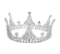 Lurrose Couronne de Mariée en Strass Argentée Accessoire de Cheveux pour Mariage et Soirée Costumée Diadème Léger en Alliage pour Demoiselle D'honneur et Bal Bijou Tête Élégant