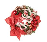 Lurrose Couronne de Noël Rouge en PVC Design Délicat, Décoration Festive Réutilisable pour Porte et Mur, Ambiance Joyeuse et Esprit de Fête la Maison