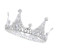Lurrose Couronne en Alliage Argenté Strass Étincelants, Accessoire de Mariage pour Femmes, Bijou de Cheveux Élégant pour Mariée, Demoiselle d'Honneur et Bal, Coiffure Royale pour