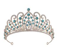 Lurrose Couronne pour Femme : Couronne Et Diadème Baroques de Reine - -tête en Strass - Diadèmes de Princesse pour Mariage, Anniversaire, Bal de Fin D'année (bleu)