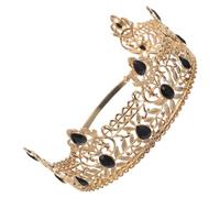 Lurrose Couronne pour Hommes en Alliage Doré Noir, Accessoire de Costume Cosplay Baroque, Taille Unique, pour Fête, Mariage, Théâtre et Bal Masqué, Couronne Royale Élégante pour Hommes