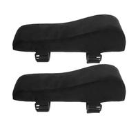 Lurrose Coussin D'accoudoir pour Chaise de Bureau et Fauteuil Gaming, 1 Paire en Mousse Haute Élasticité, Modèle Courbé, Couleur Noir Classique, Support Confortable pour Bras et Coude,