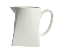 Lurrose Crémier Céramique avec Bec Verseur Fin Pichet à Lait Compact pour Café Thé et Sauces Design Anti-goutte Rétention de Chaleur Porcelaine Blanche Simple