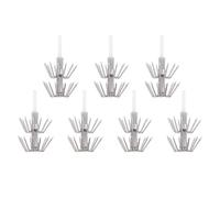 Lurrose Crochets Doubles Parapluie en Acier Inoxydable Lumineux, 7 Pièces, Taille 3,5, pour Pêche aux Leurres et Pieuvres en Eau Salée