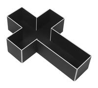 Lurrose Croix Classique Latine en Mousse Noire Surface Mate Élégante, Matériau Haute Résistance et Assemblage Rapide pour Décorations de Printemps et Commémorations