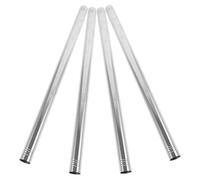 Lurrose de Balai en Acier Inoxydable Argenté , Tige de Rechange Ergonomique 4pcs Améliore la Performance de Nettoyage pour Balai et Serpillière