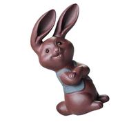 Lurrose Décoration Tea Pet Lapin en Grès Zisha Sculpture Artisanale 1 Pièce pour Service à Thé Ornement Créatif Bureau et Cérémonie du Thé