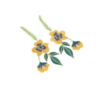 Lurrose Dentelle Brodés Fleurs Patches à Coudre Pour Vêtements Décoration Jaune Lot