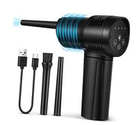 Lurrose Dépoussiéreur à Air Domestique Plumeau Nettoyeur Purificateur d'air pour La Maison Mannequin D'ordinateur Dépoussiéreur sans Fil Ventilateur Voiture Clavier Puissant Black Abdos