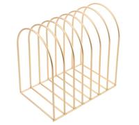 Lurrose Détenteur du Record Porte-Documents De Bureau Porte-Ordinateur Portable Porte-Disque Comptoir du Porte-Magazine Organisateur De Papier pour Bureau Golden Le Fer