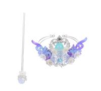 Lurrose Diadème Han en Alliage Argenté Dégradé Bleu 2 Pièces, Épingles à Cheveux Classiques Chinoises Anciennes, Décoration Capillaire de Style Chinois Rétro pour Coiffures