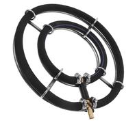 Lurrose Diffuseur d'air Aquarium 25 CM en Acier Inoxydable Pierre à Bulles Nano pour Bassin et Aquarium Anneaux Double Cercle pour Oxygénation Uniforme et Circulation Silencieuse de l'eau