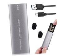 Lurrose Disque Dur Portable SSD M2 Nvme 1 to en Aluminium Boîtier Double M2 Ngff Nvme, Câble USB Type-C 3.1, pour Stockage Externe PC