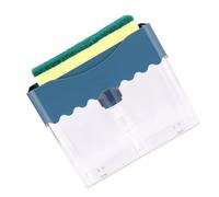 Lurrose Distributeur de Savonnette Liquide Manuel Porte-éponge Intégré, Capacité Grosse, Plastique Abs Bleu Foncé, Évier la Cuisine, Doseur Liquide Vaisselle Pratique et Anti-gaspillage