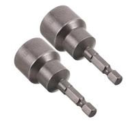 Lurrose Douille à Écrou Hexagonale Magnétique 19 X 65 Mm, Lot de 2 Pièces, Adaptateur pour Perceuse Électrique, Embout Hexagonal Allongé, Outil Manuel pour Atelier et Garage