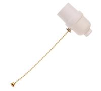 Lurrose Douille Porte Ampoule à Chaînette en Métal, Socle Blanc, Compatible Ampoules LED, Accessoire de Recâblage, pour Lampe de Table Interrupteur à Tirette