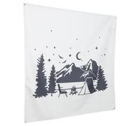 Lurrose Drapeau Pas en Camping Suspendre de Noir à Oxford Tissu Décoratif Suspendu Décoration Motif Net Ne Se Décolore Facilement pour Campsite et Tente