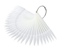 Lurrose échantillons de vernis à ongles bâtons en forme d'éventail ongles conseils de pratique des ongles couleur conseils afficher avec anneau en métal 100pcs (blanc)