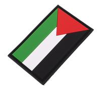 Lurrose Écusson Brodé Palestine Insigne de Bras PVC Patch Extérieur Unisexe Noir Rouge Vert Fixation Scratch Paquet à Dos Activités Plein Air