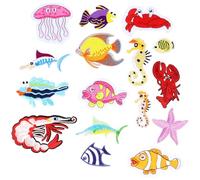 Lurrose Écussons Thermocollants Brodés pour Vêtements - Lot de 16 Pièces Mixte - Patchs en Tissu à Coudre et Repasser - Accessoires DIY pour Personnalisation, Réparation Style Aléatoire